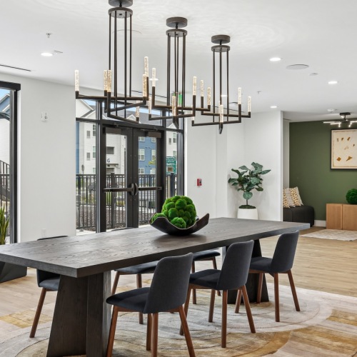 Beautiful clubroom with lounge seating and natural lighting