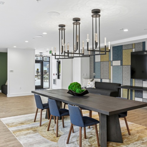 Beautiful clubroom with lounge seating and natural lighting