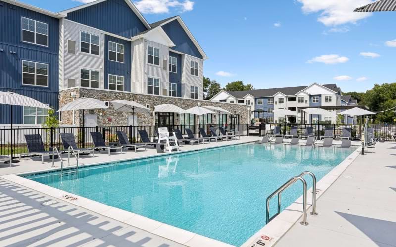 The outdoor pool at The Randall apartments in Woodbury, NJ.